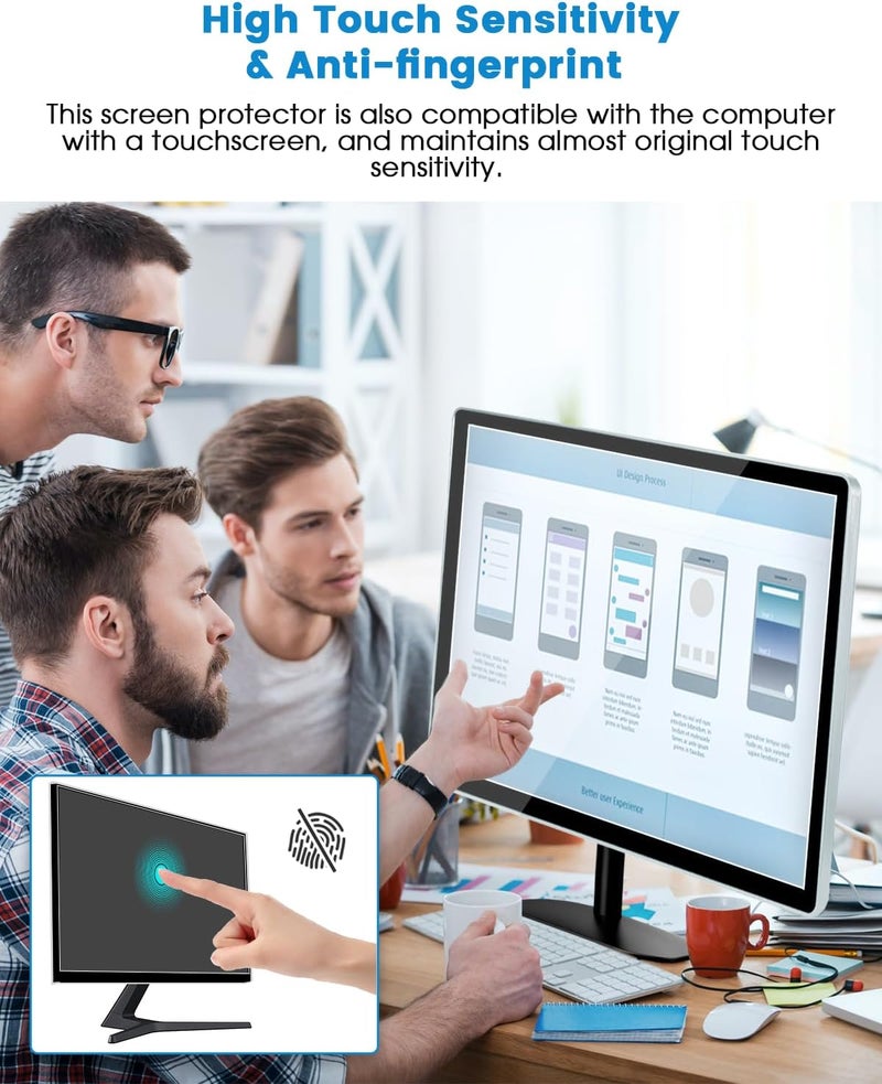 FFORITO 2-Pack 21.5 inch 16:9 Matte Anti Glare Computer Screen Cover, Anti Glare Eye Protection Film Compatible with All 21.5" Widescreen Monitors with 16:9 Aspect Ratio (18.7" W x 10.6" H) - Image 5